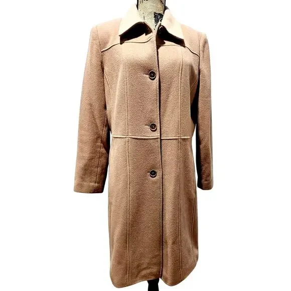 Marc New York Virgin Wool Cashmere Coat, Camel, Trench Andrew Marc Womens Sz 12 - Picture 7 of 11